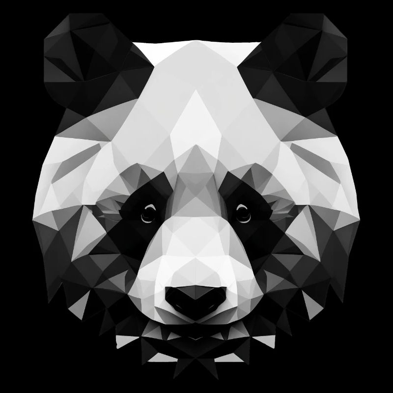 Panda polygone minimaliste