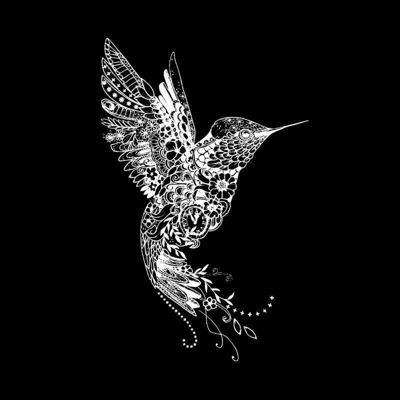 Großer Kolibri in weiß