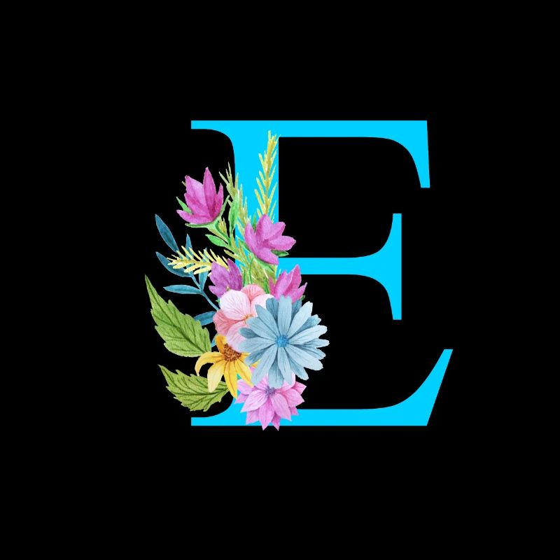 E Buchstabe Blau