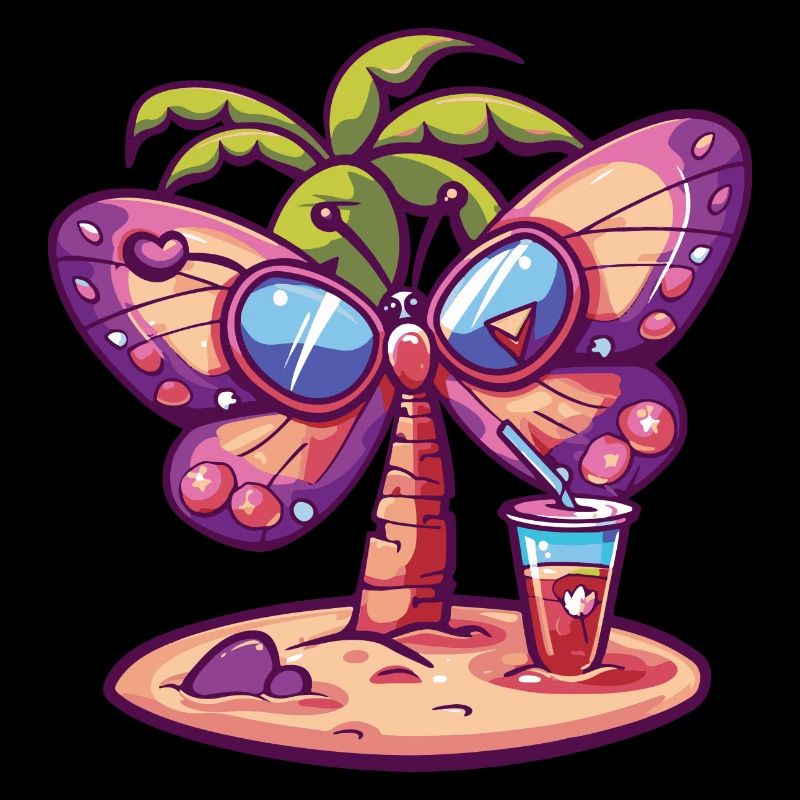 Papillon Été Plage Bande Dessinée