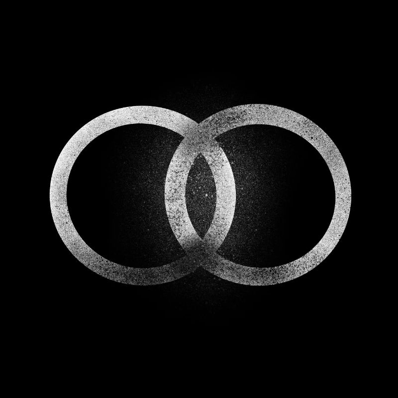 Symbole abstrait de deux cercles unis