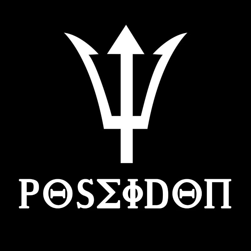 Design Poséidon avec idée cadeau trident blanc