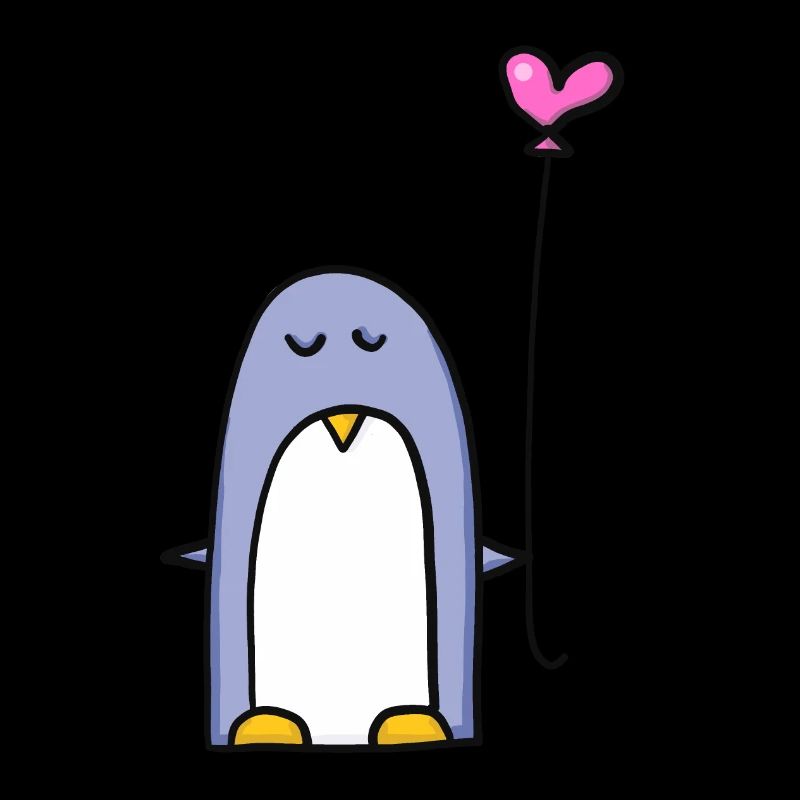 Pinguin mit Herzballon