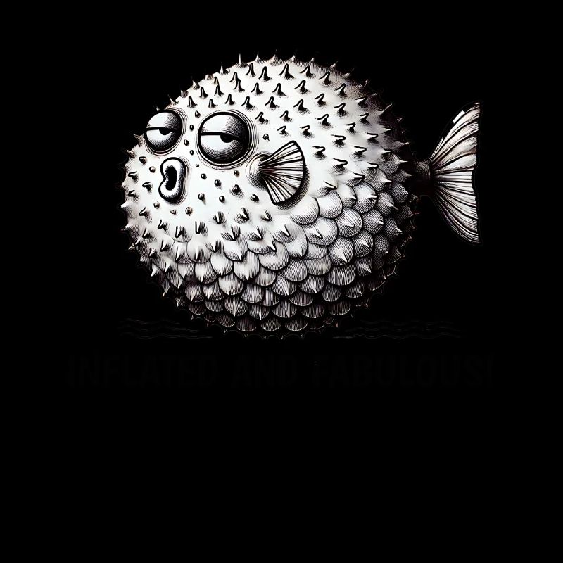 Gonflé et fabuleux Pufferfish Humour Design
