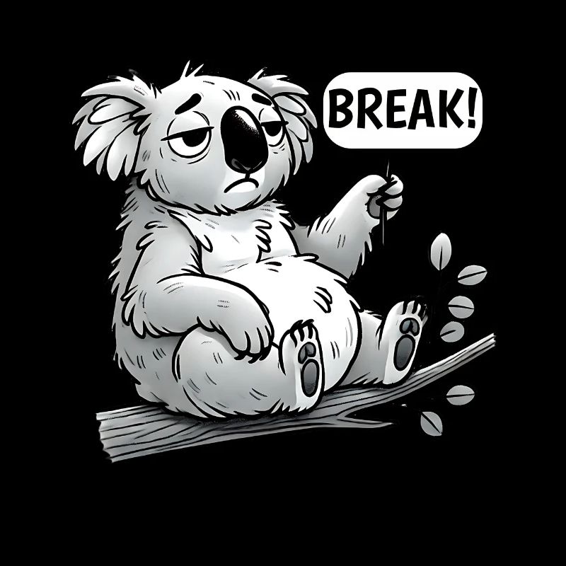 Koala temps de pause drôle détente design
