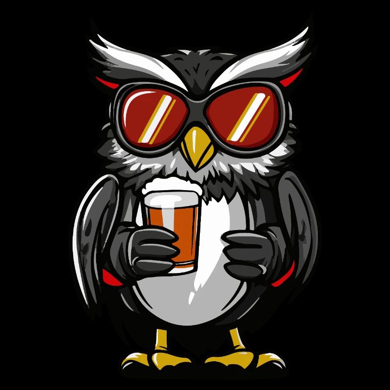 Eule Apres Ski Bier Comic