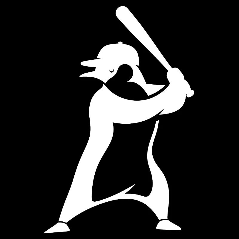 Penguin Baseball Player Silhouette Minimalist