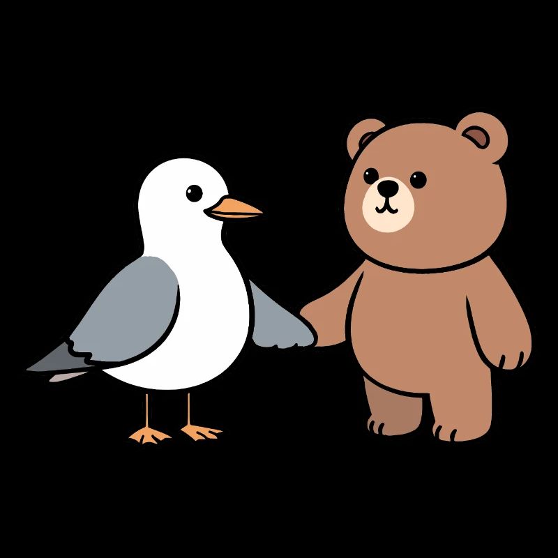 Moin Möwe Bär Freundschaft Liebe Hände halten