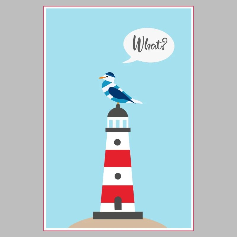 Leuchtturm - Möwe - Comic - Geschenk