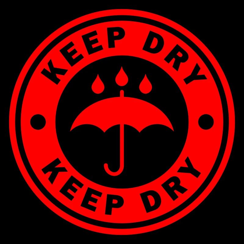 Keep dry Fragile round circle stamp sticker