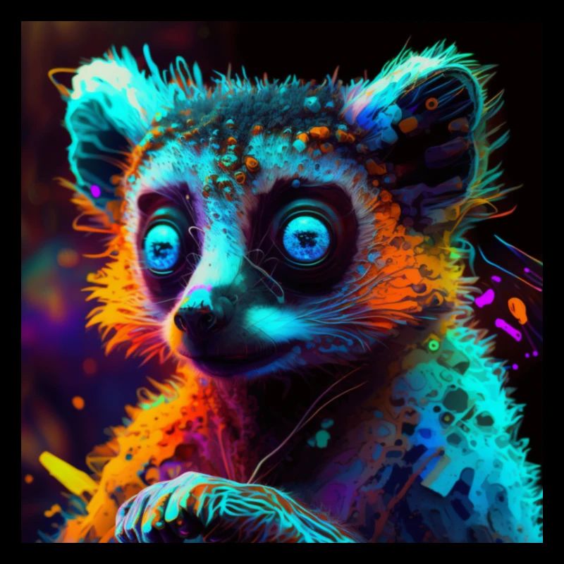 Farbiger Lemur, einzigartiges Design