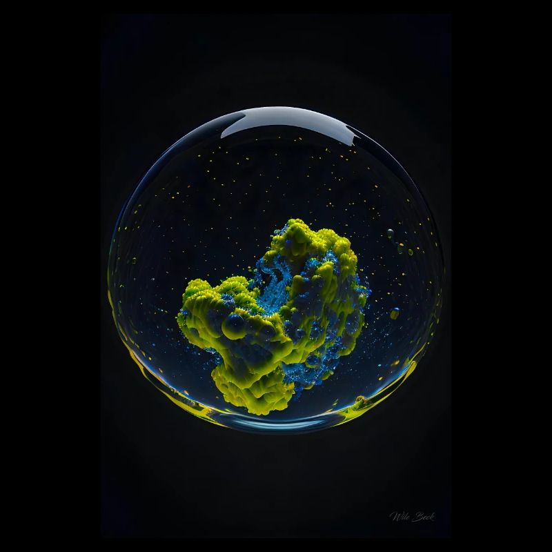 Nuages dans une bulle jaune 2