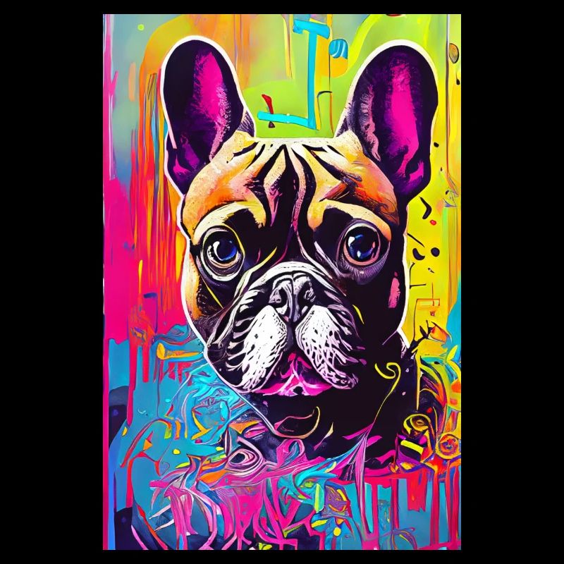 Impression pop art moderne | coloré | Bouledogue français