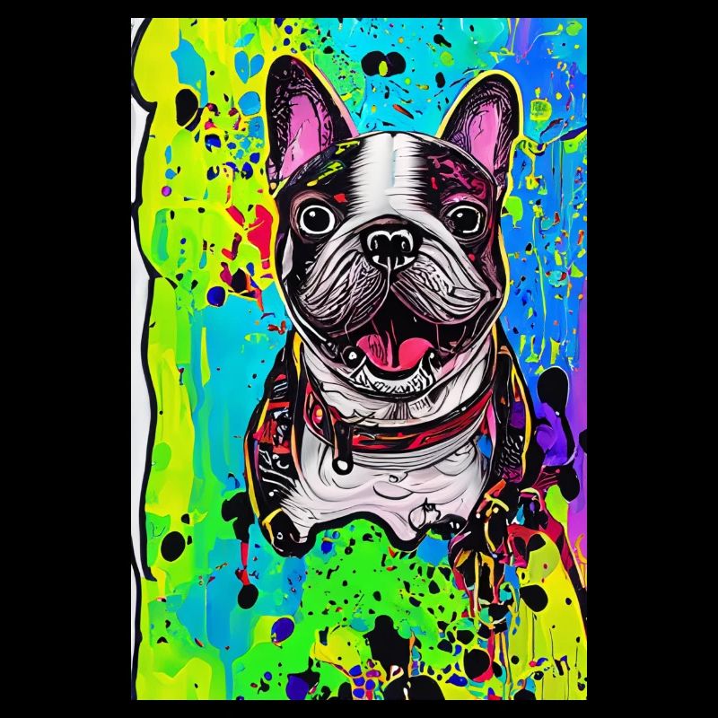 Impression pop art moderne | coloré | Bouledogue français
