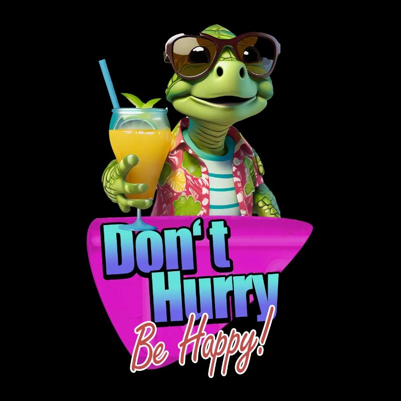 Don’t Hurry Be Happy cute little tortoise turtle