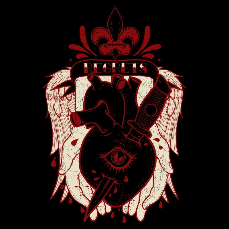 Regrets heart fleur de lis gift gift idea