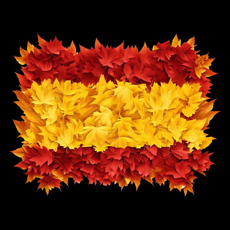 Automne en Espagne: drapeau et feuillage d’automne