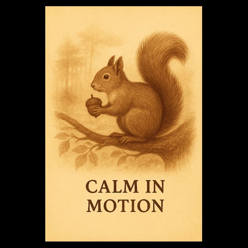 Calm in motion squirrel sepia
