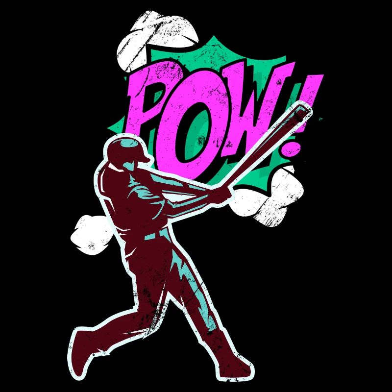 Pop Art Baseballspieler Retro Comic Ästhetische Basis