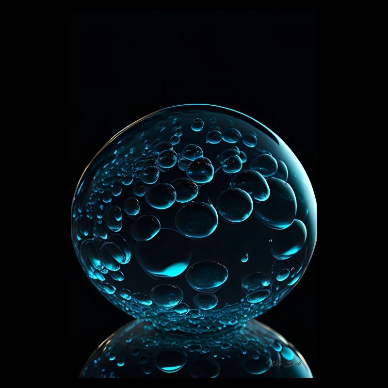 Bulles dans une bulle cyan 2