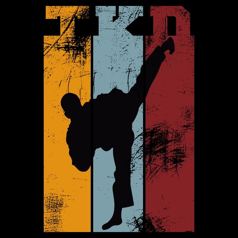 TKD vintage Taekwondoka Kick Schwarz