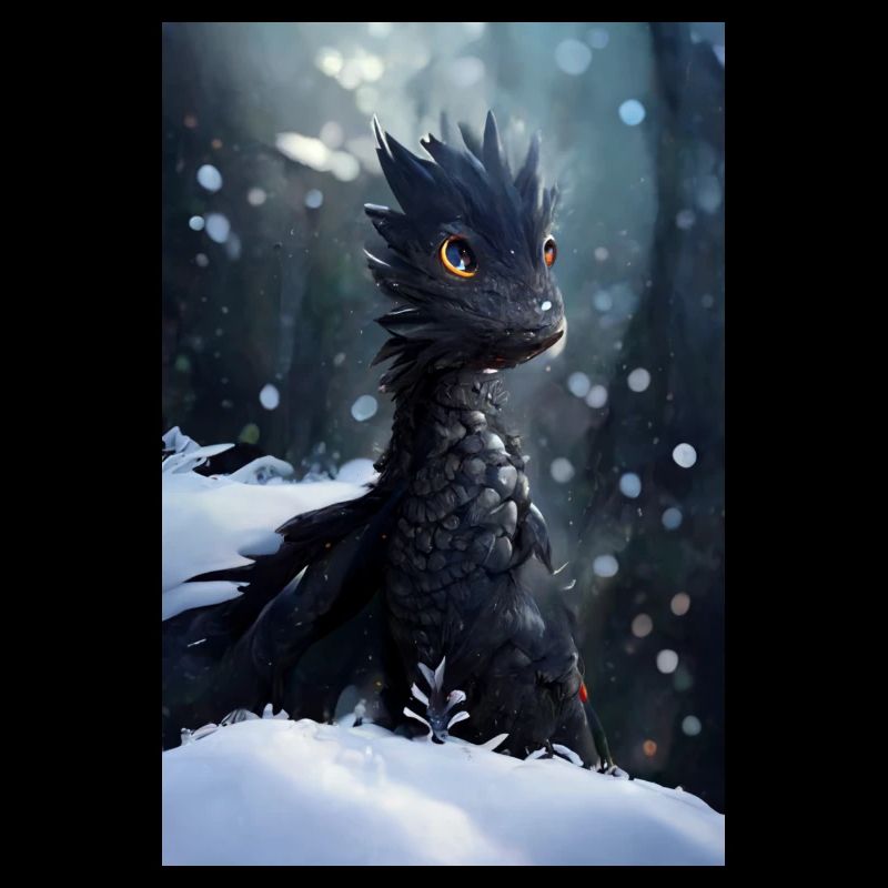 Junger schwarzer Drache