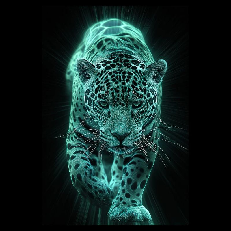 Neon Jaguar in Motion