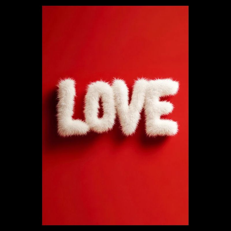 Furry LOVE on Red Background