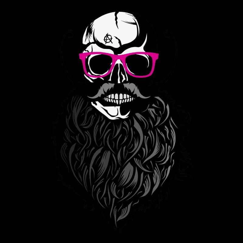 tete de mort hipster crane chauve logo anarchy slu
