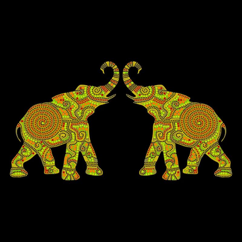 Merveilleux travail de points - Deux ÉLÉPHANTS3