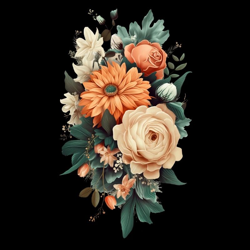 Beautiful boho flower herbarium pastel