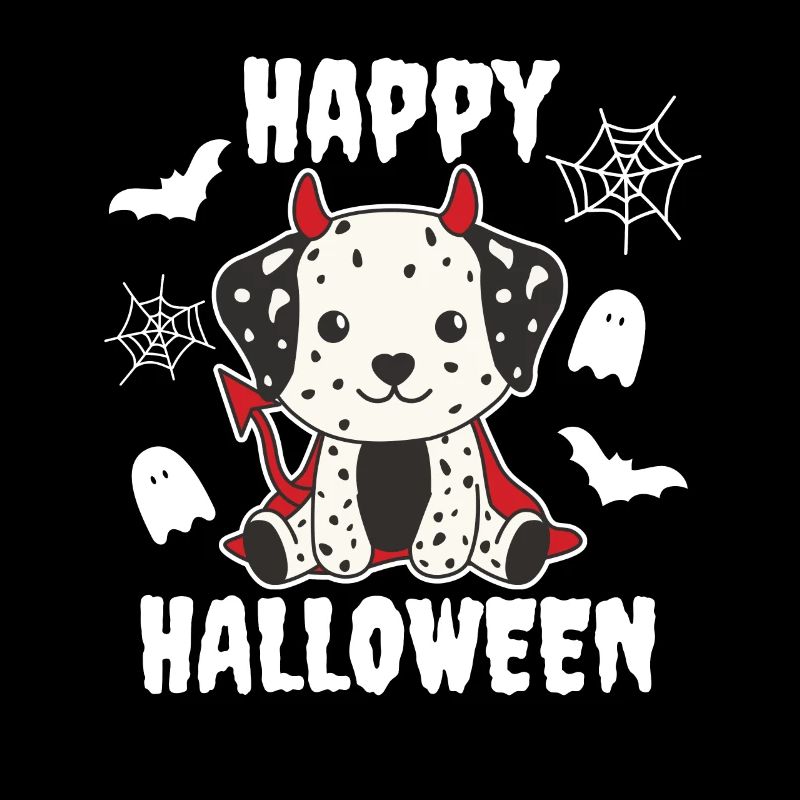 Dalmatian Happy Halloween Devil