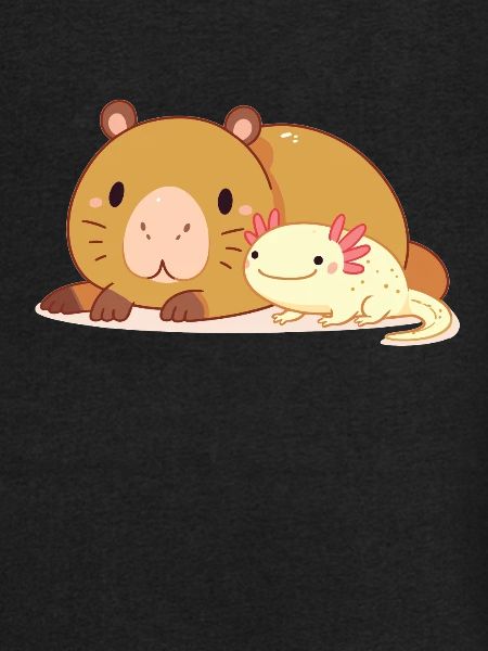Mignon axolotl épais avec Capybara