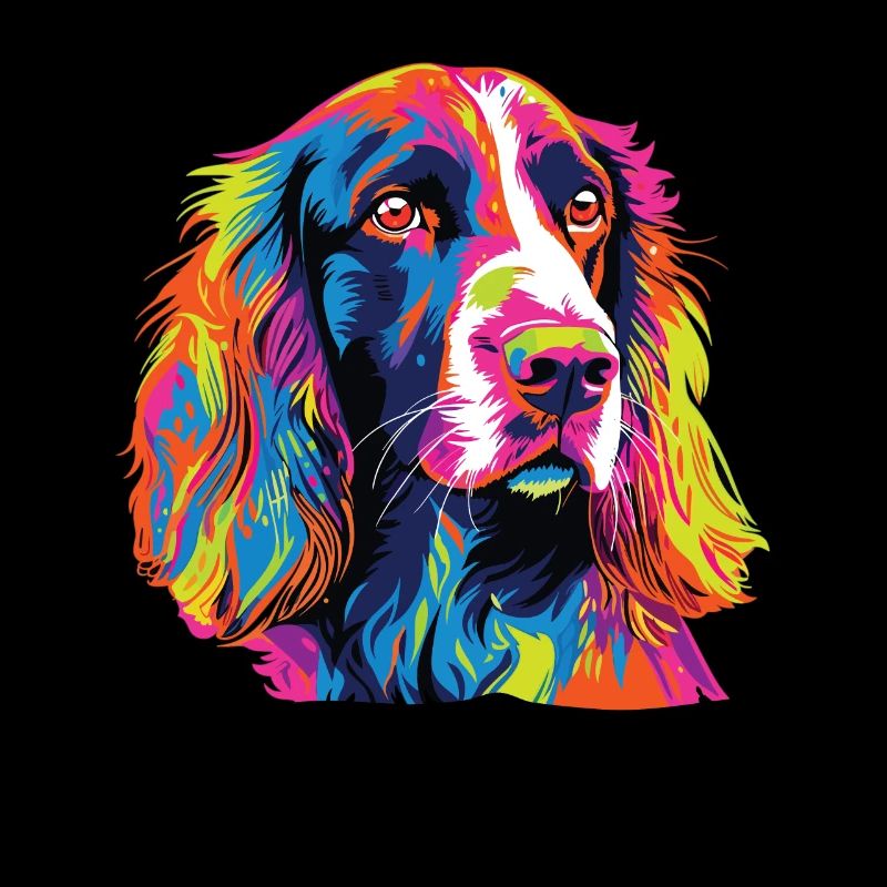 Aquarelle colorée Welsh Springer Spaniel