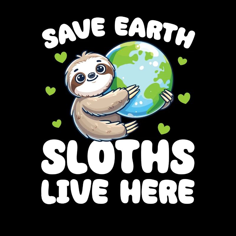 Save the Earth Sloths Live Here Earth Day