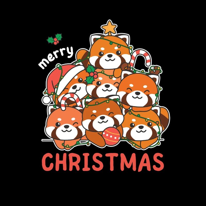 Panda roux Arbre de Noël Joyeux Noël