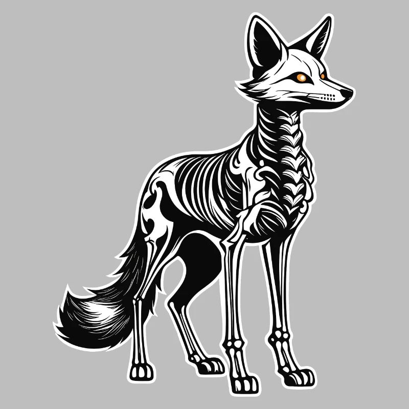 Fox Skeleton Illustration