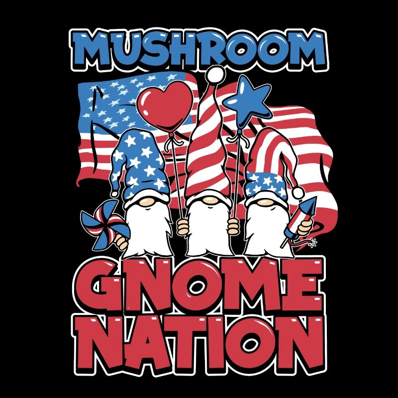 Champignons cueilleurs de champignons Drapeau américain Champignon nain