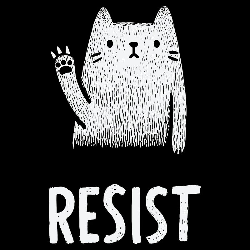 Waving White Cat Illustration