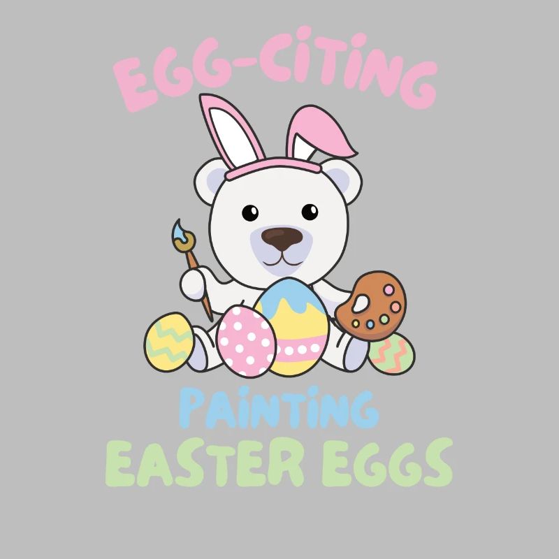süße Eisbären zu Ostern mit Ostereiern Eisbär