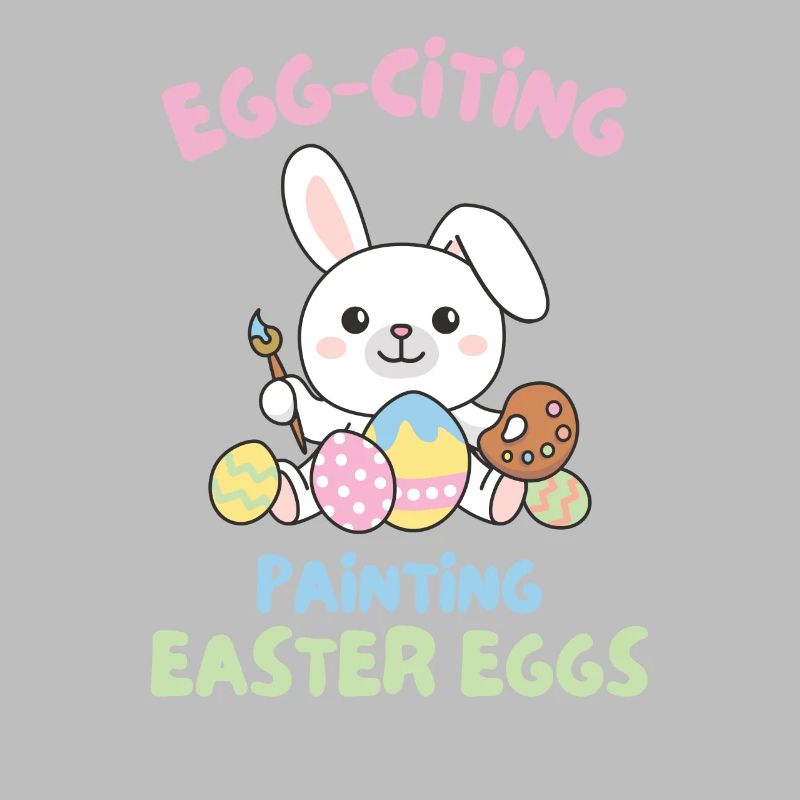 cute bunnies for Easter with Easter eggs bunny