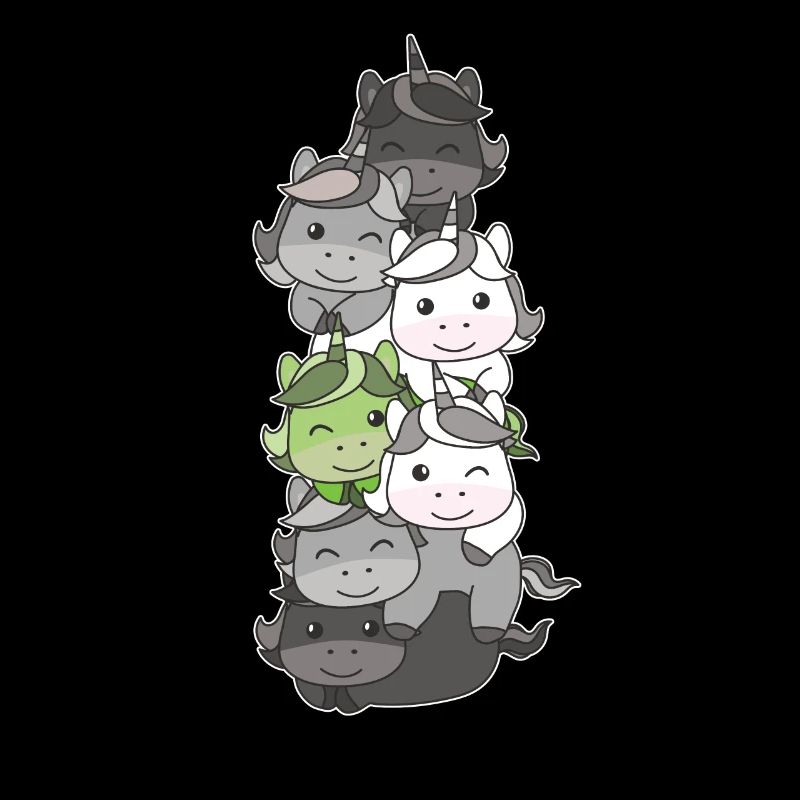 Agender Flag Pride LGBTQ Cute Unicorn Stack