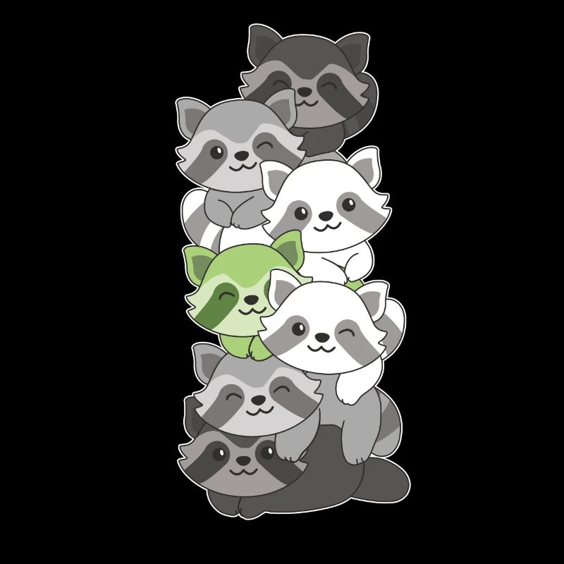 Agender Flag Pride LGBTQ Mignon Raccoon Stack