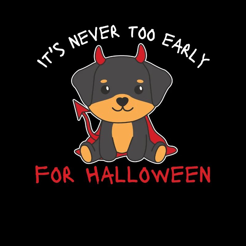 Rottweiler it's never too early for Halloween devils