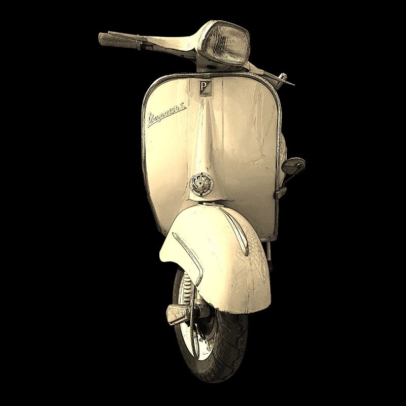 Scooter rétro de couleur crème