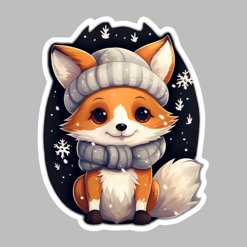 Fox in winter night