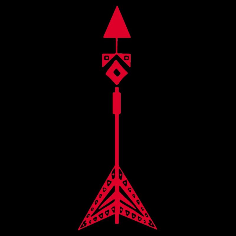 Symbole rouge d'une flèche amérindienne
