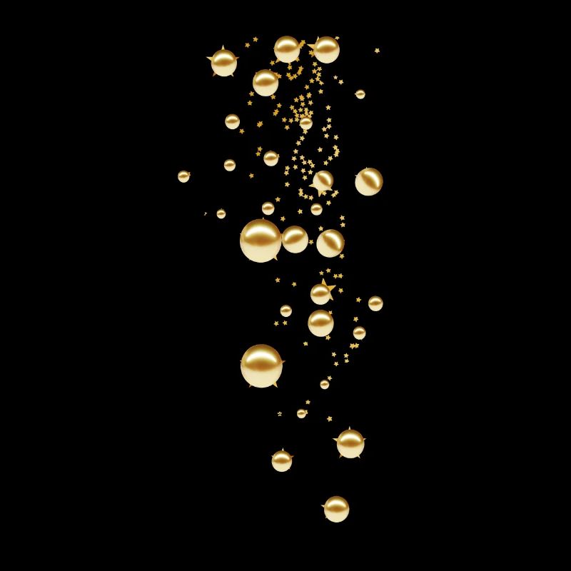 Or, Perles, Perles, Pluie, Étoiles, Rivets