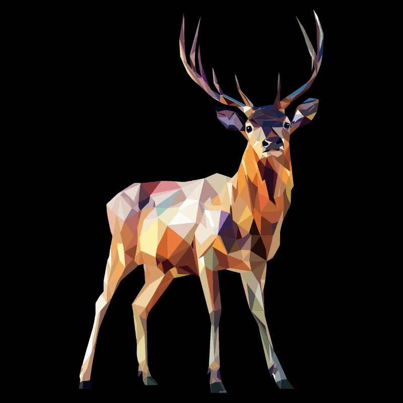 Cerf géométrique – Conception polygonale moderne