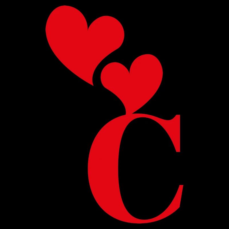 Buchstabe c rotes Herz